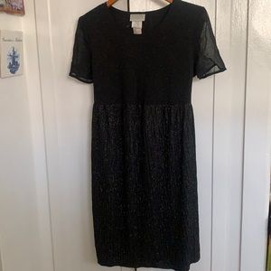 NEW DIVIDENDS MATERNITY BLACK DRESS SILVER METALLIC THREADS NEW WITH TAGS SZ 8